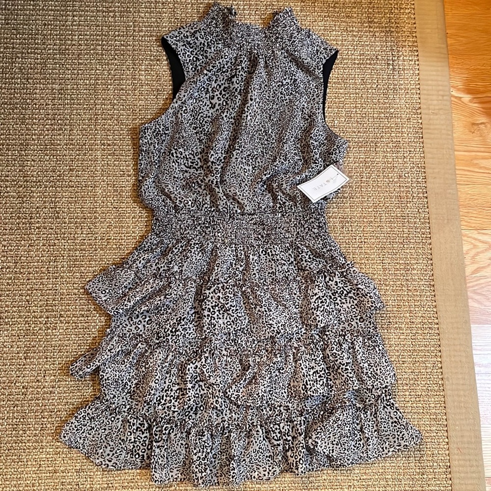 1. State Leopard Ruffle Dress Small